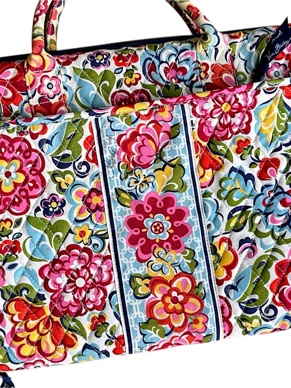 VERA BRADLEY 17” HARD SHELL QUILTED LAPTOP CASE PORTFOLIO HOPE GARDEN
